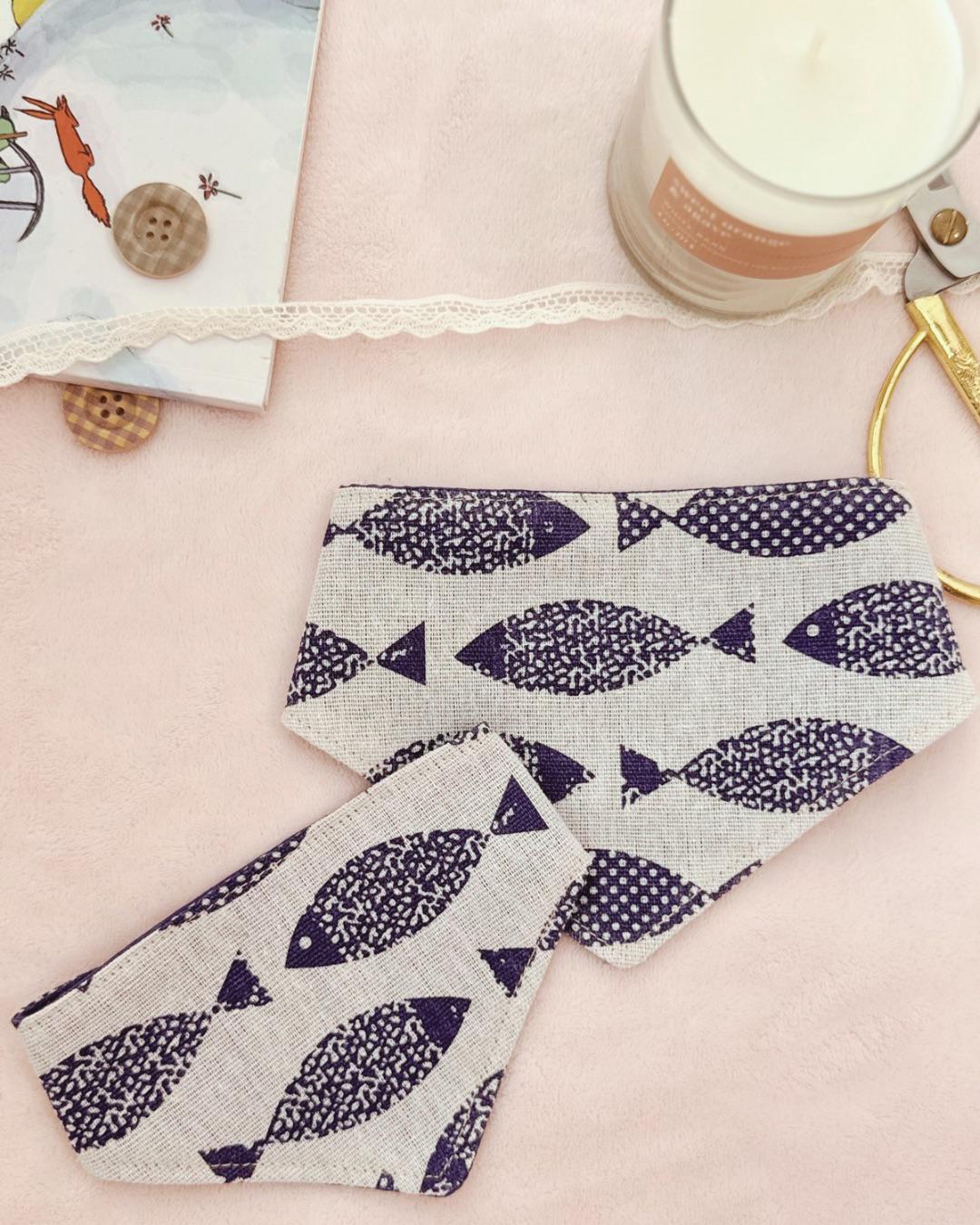 Navy Fish Bandana